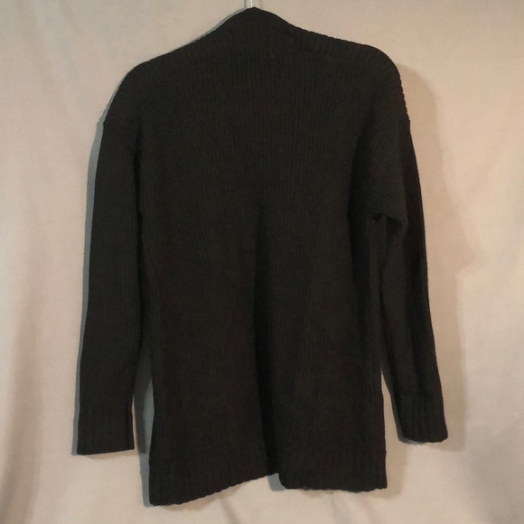 Black Cardigan w/ Gold Button Detail on Shoulders - Picture 2 of 4